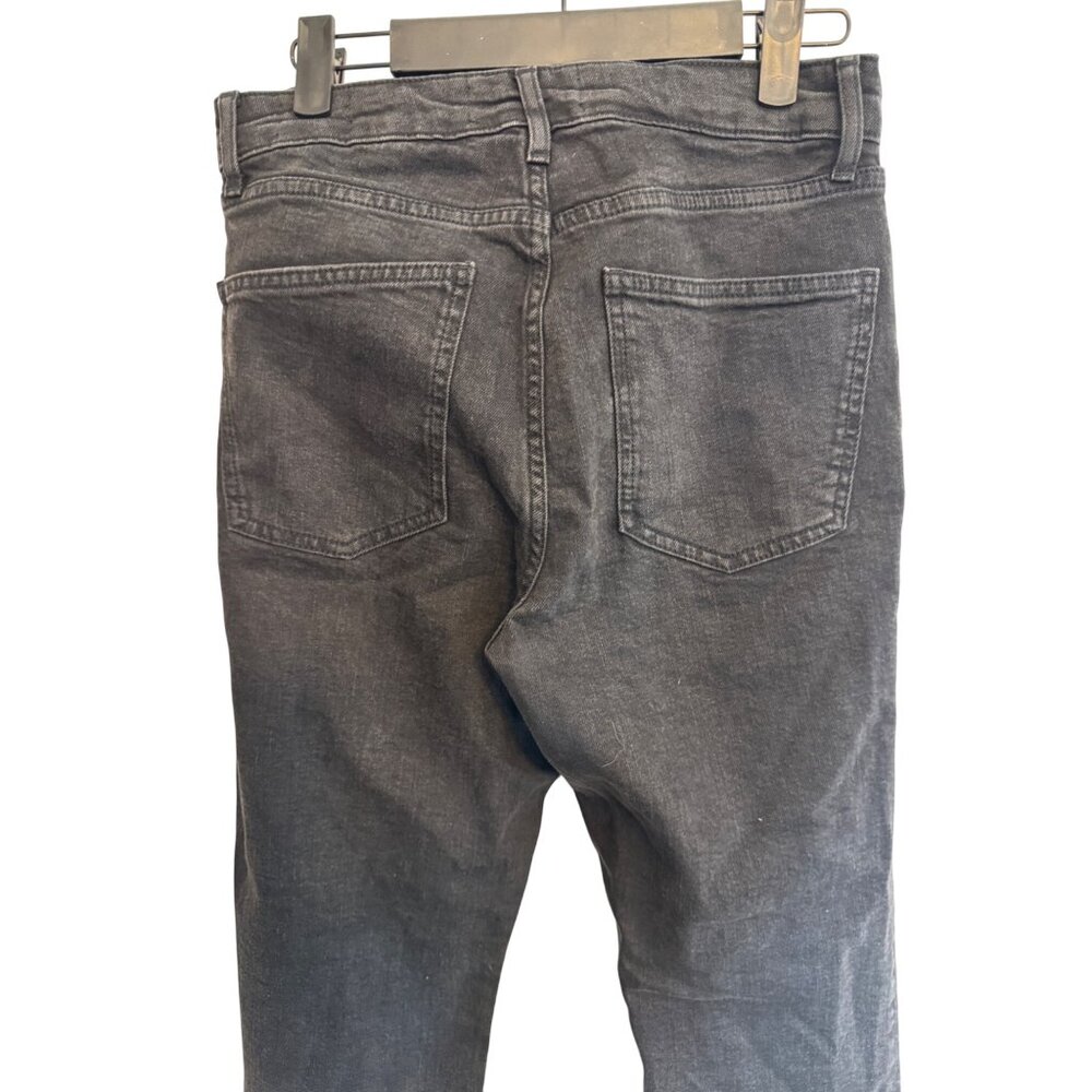 2/$30 ZARA Black Denim 6 The Dreed Flare Jeans Raw Hem & Button Fly - Picture 10 of 14